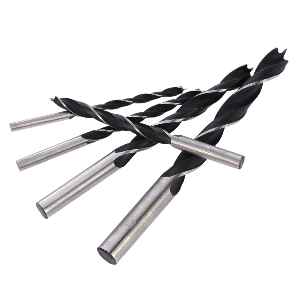 5pcs set 4 10mm Wood Drill Bit Brad Point High carbon Steel Wood Drill Bit Set Three Point Woodworking Drill 4 5 6 8 10mm