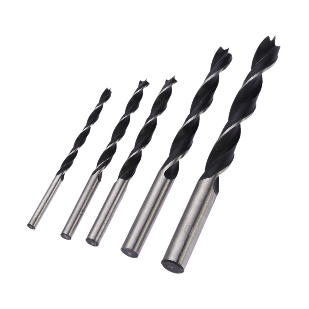 5pcs set 4 10mm Wood Drill Bit Brad Point High carbon Steel Wood Drill Bit Set Three Point Woodworking Drill 4 5 6 8 10mm