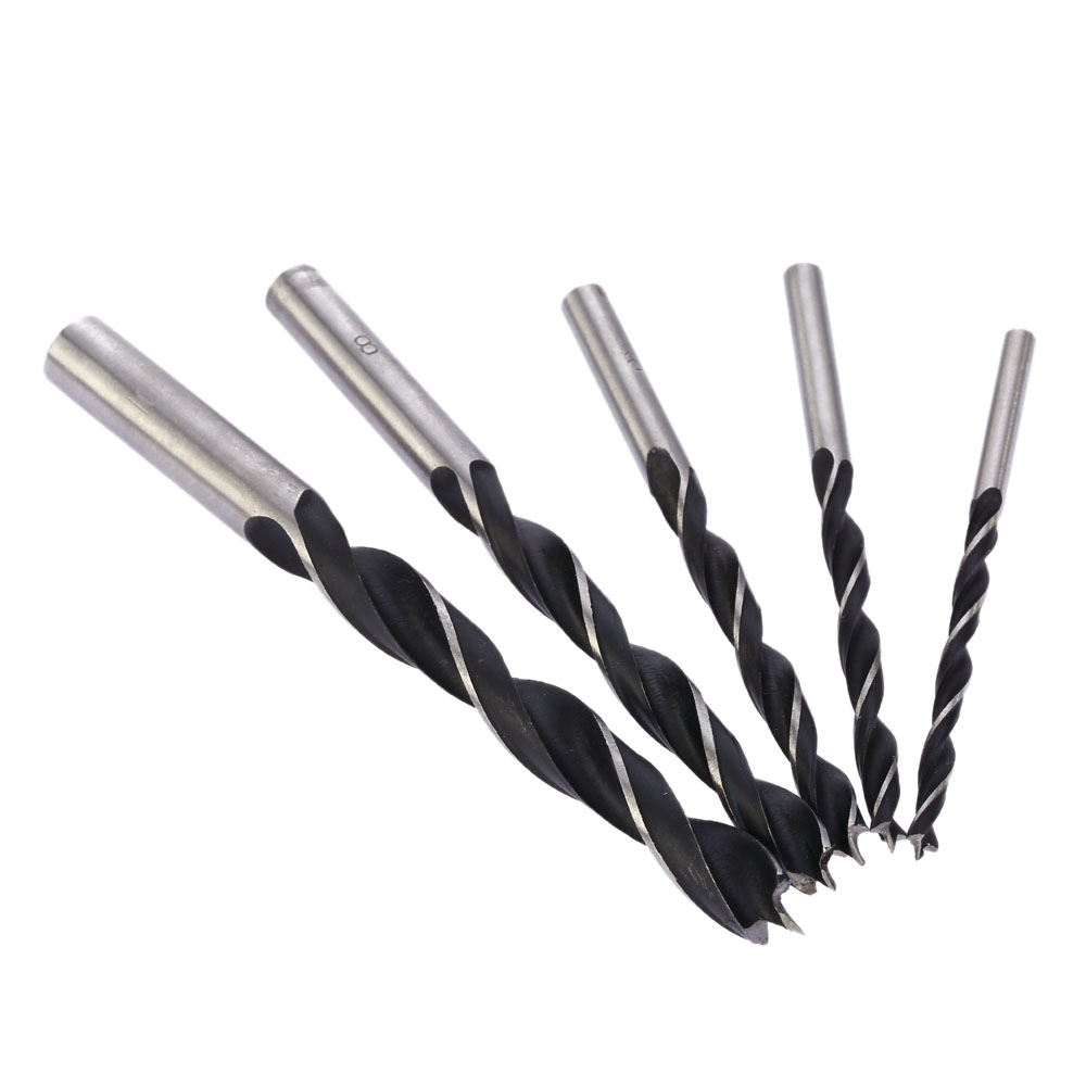 5pcs set 4 10mm Wood Drill Bit Brad Point High carbon Steel Wood Drill Bit Set Three Point Woodworking Drill 4 5 6 8 10mm