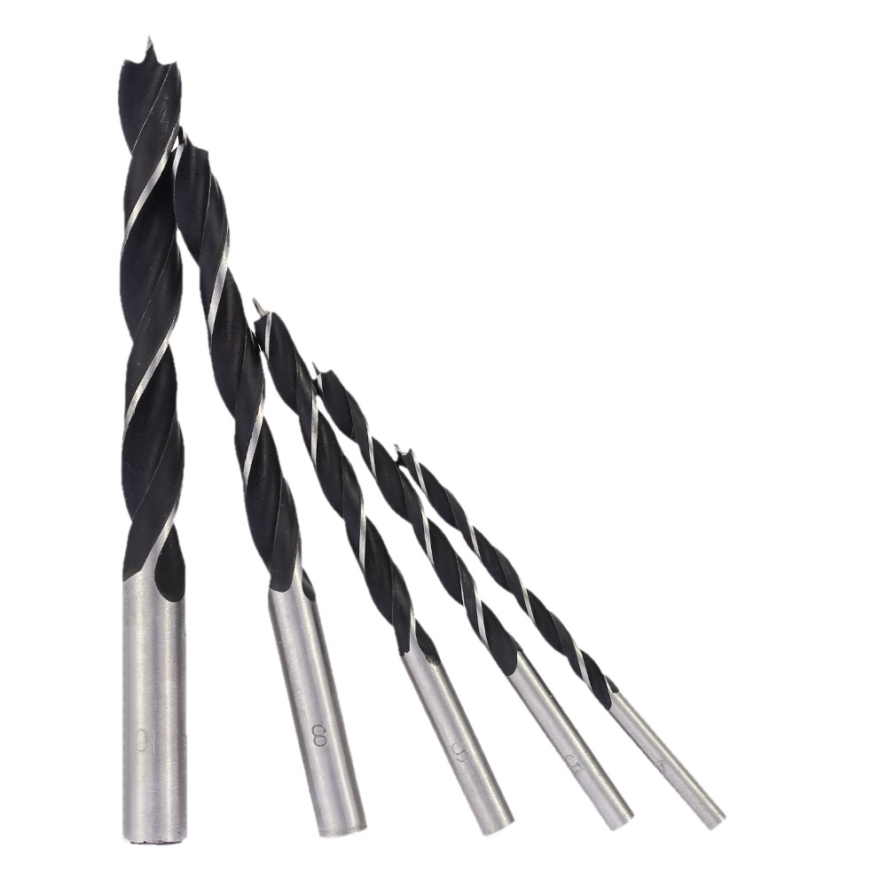 5pcs set 4 10mm Wood Drill Bit Brad Point High carbon Steel Wood Drill Bit Set Three Point Woodworking Drill 4 5 6 8 10mm