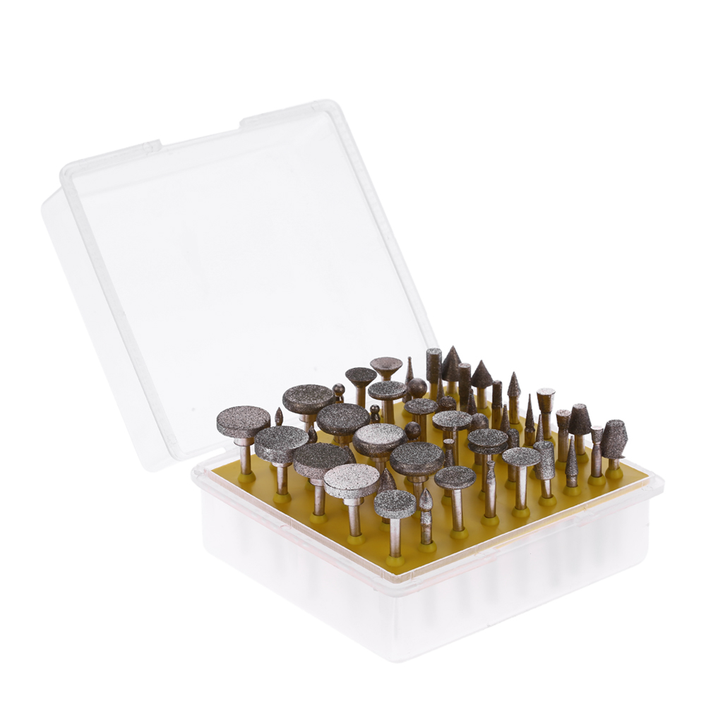 50pcs 1 8 Shank 120 Grit Grinding Head Diamond Rotary Burrs for Dremel Burr DIY polishing Tool Set Electric Grinder Accessories