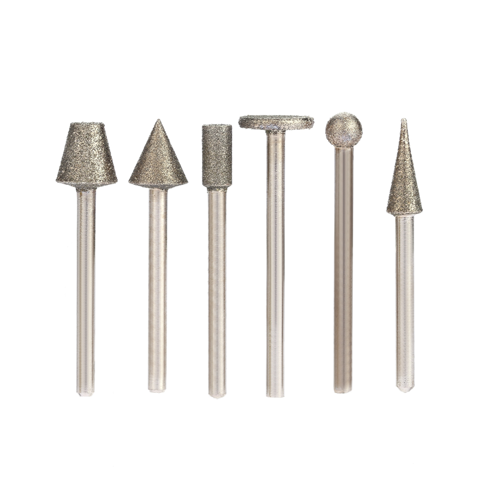 50pcs 1 8 Shank 120 Grit Grinding Head Diamond Rotary Burrs for Dremel Burr DIY polishing Tool Set Electric Grinder Accessories