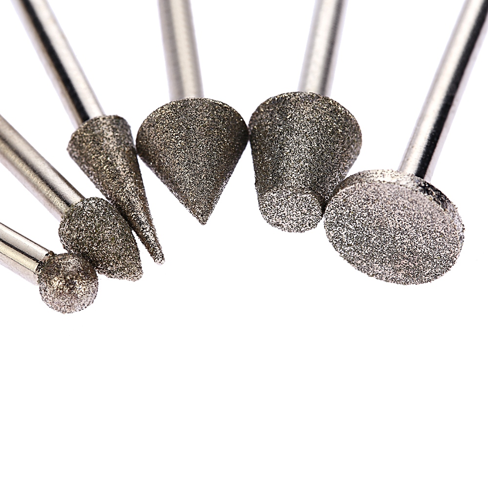 50pcs 1 8 Shank 120 Grit Grinding Head Diamond Rotary Burrs for Dremel Burr DIY polishing Tool Set Electric Grinder Accessories