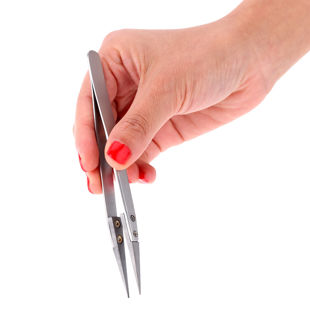 High Quality Ceramic Tweezers with Pointed Heat Resistant Tip Anti acid Stainless Steel Handle Removable Tweezers