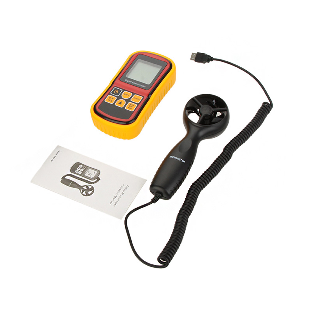 GM8901 0~45m s High Accuracy Anemometro LCD Display Digital Anemometer tachometer Wind Meter Air Velocity Temperature Meter