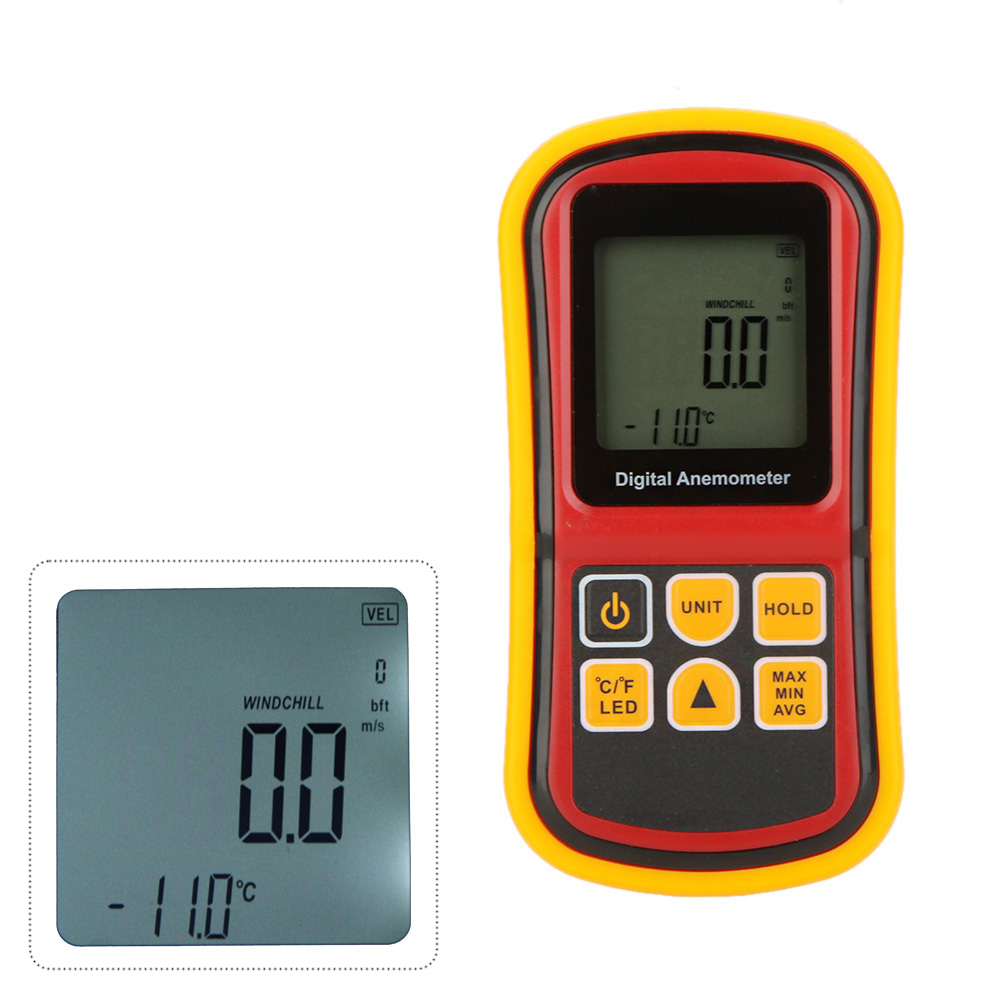 GM8901 0~45m s High Accuracy Anemometro LCD Display Digital Anemometer tachometer Wind Meter Air Velocity Temperature Meter