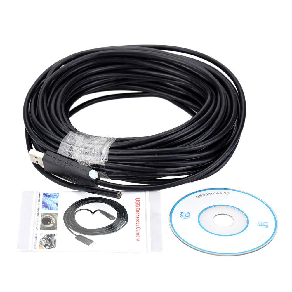 15m 0.3MP 5.5mm USB Inspection Camera Borescope Endoscope Snake Scope Waterproof microscope microscopio with 6pcs LED Endoscopio