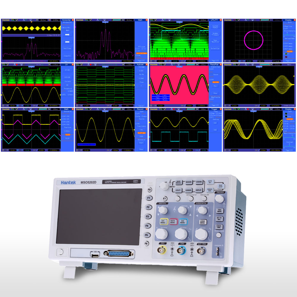 Hantek MSO5202D Mixed Signal 200MHz 2CH 1Gsa s 1M Digital Storage Oscilloscope 16CH Logic Analyzer diagnostic tool osciloscopio