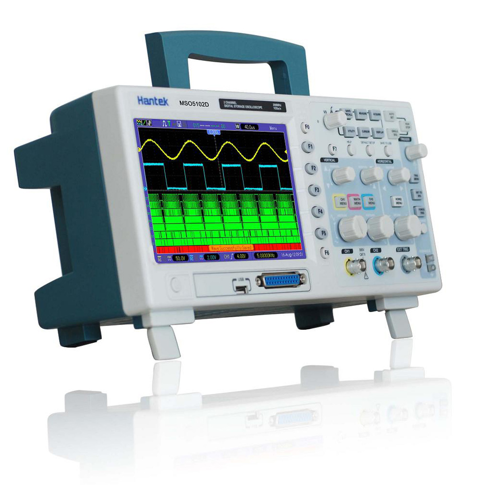 Professional Hantek Digital Storage Oscilloscope Mixed Signal 2CH 100MHz 7 TFT Memory Depth 1M 1GSa s 8 bit 16Ch Logic Analyzer