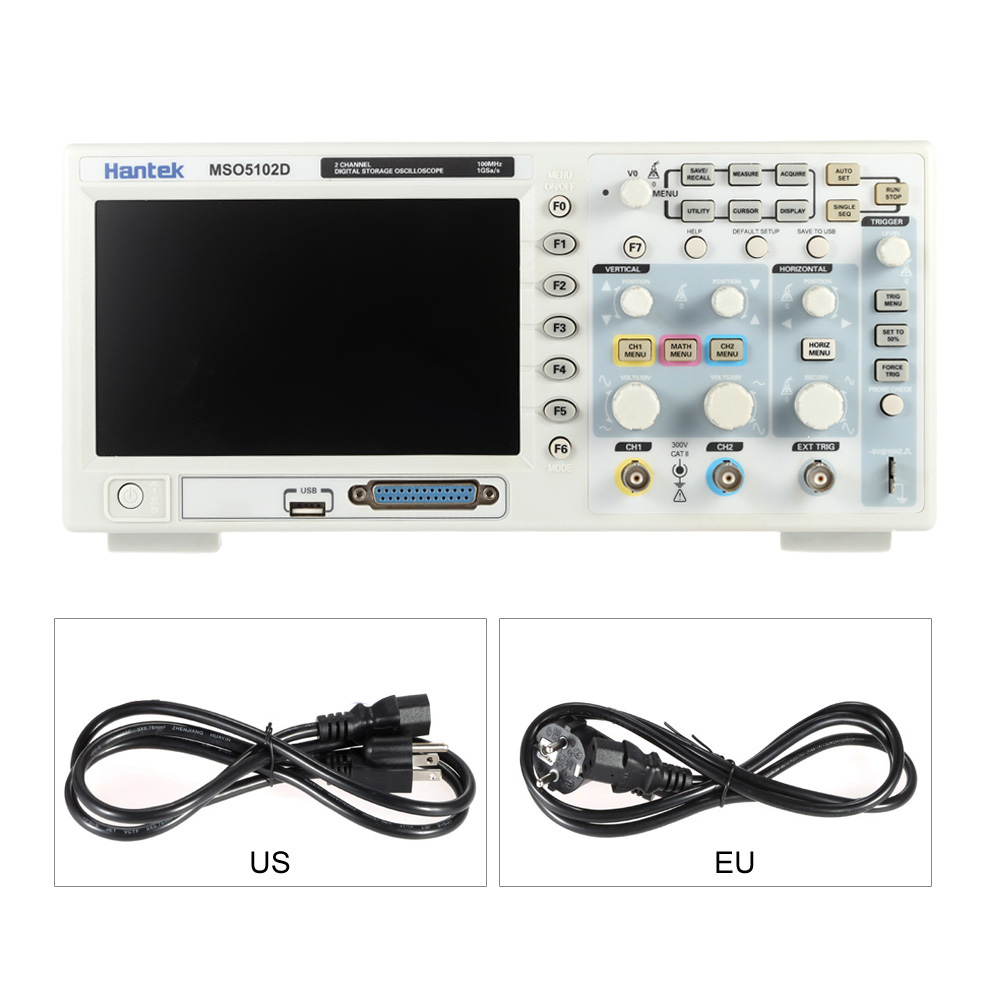 Professional Hantek Digital Storage Oscilloscope Mixed Signal 2CH 100MHz 7 TFT Memory Depth 1M 1GSa s 8 bit 16Ch Logic Analyzer