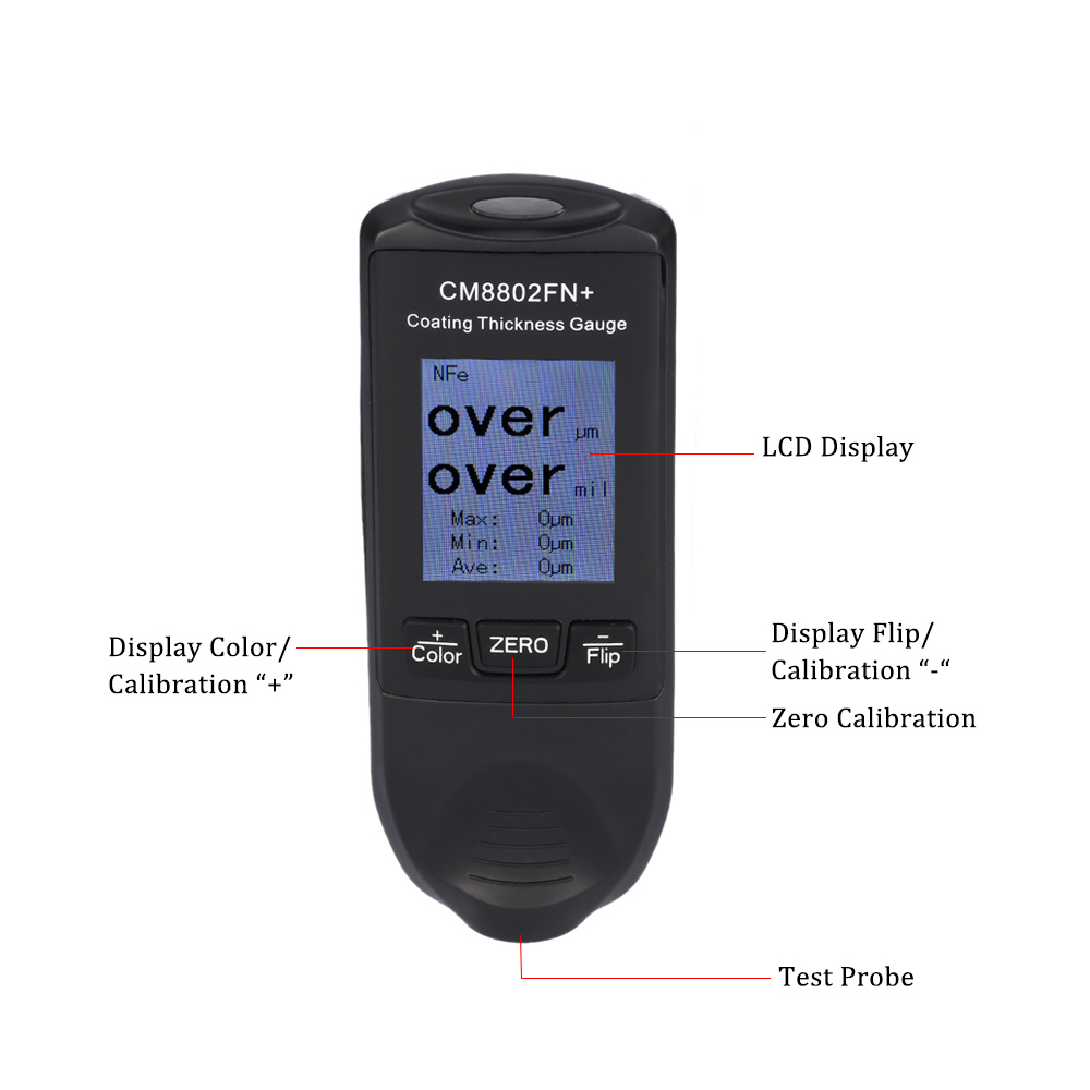 Nicety Digital Coating Thickness Gauge diagnostic tool Coatings feeler gauge Fe NFe TFT Display paint thickness gauge tester