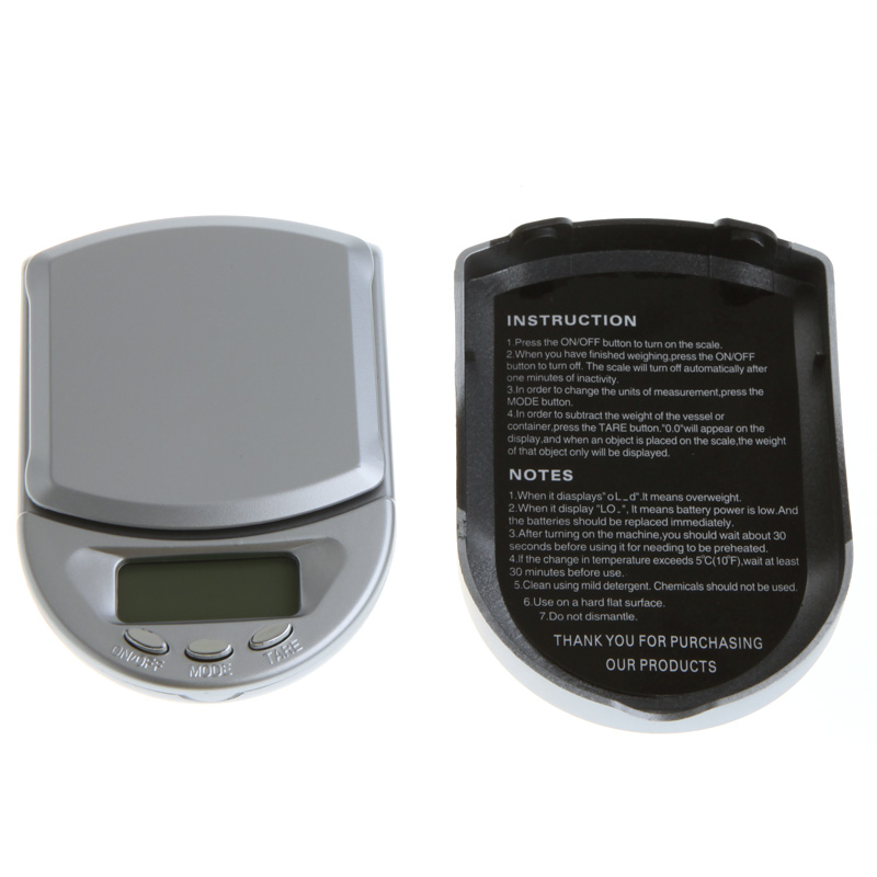 500g 0.1g Mini Digital Scale Electronic Platform Pocket Scale Jewelry Diamond Weighing Scales LCD Display With Blue Backlit