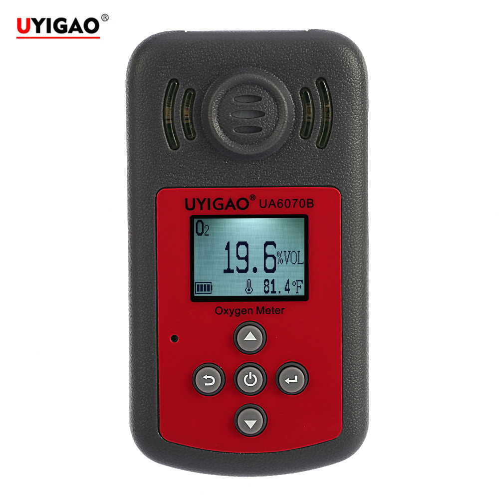 Portable O2 Gas Tester Monitor Automotive Oxygen Detector Mini Oxygen Meter Gas analyzer with LCD Display Sound and Light Alarm