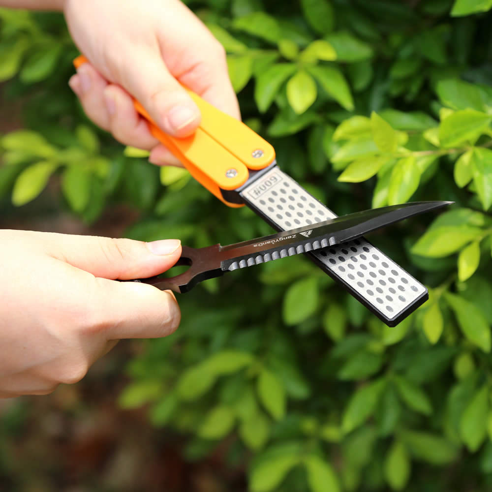 TAIDEA Multifunction Knife Slicker Knives Grinder Sharpener Tool Pocket Two Side Diamond Outdoor Sharpening Stone T1051D