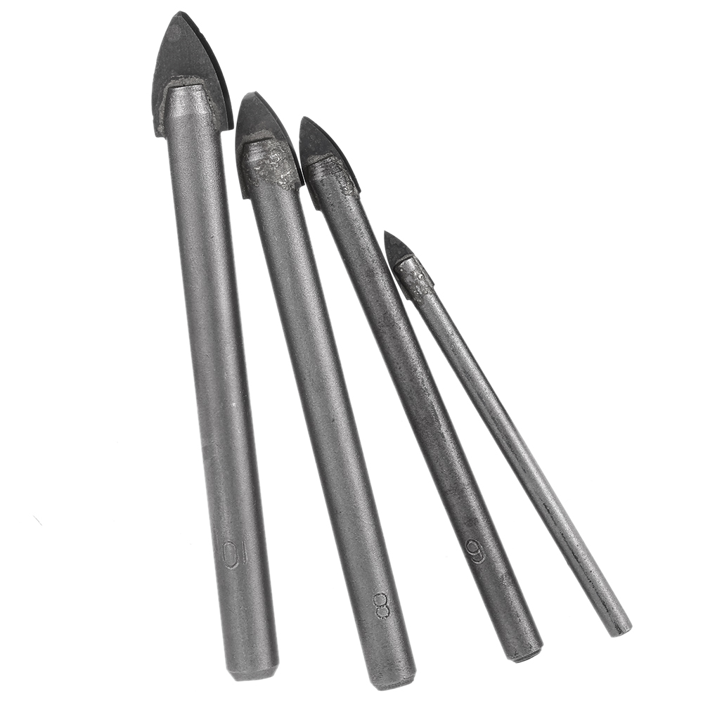 4pcs Triangular Glass Ceramic Drill furadeira Quality Glass Tile Drill Bit Set ferramentas herramientas power tool 4 6 8 10mm