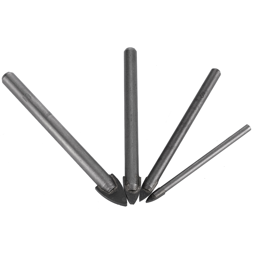 4pcs Triangular Glass Ceramic Drill furadeira Quality Glass Tile Drill Bit Set ferramentas herramientas power tool 4 6 8 10mm