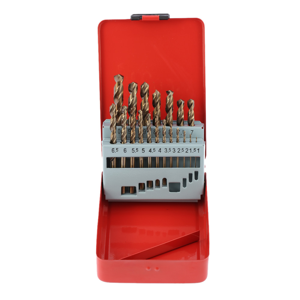 19pcs set Professional Twist Drill Bit Set Round Shank Cobalt Drill Bit Woodworking Wood Metal Drilling power Tools herramientas