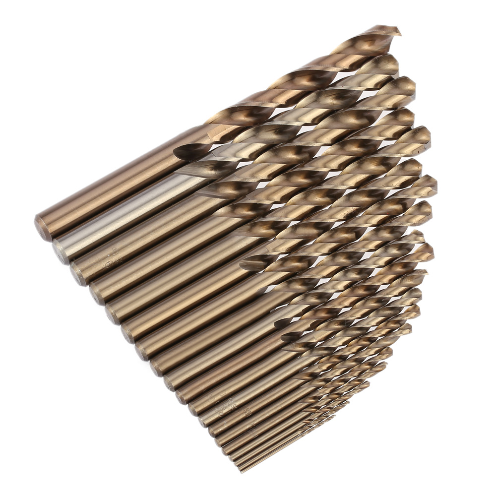 19pcs set Professional Twist Drill Bit Set Round Shank Cobalt Drill Bit Woodworking Wood Metal Drilling power Tools herramientas