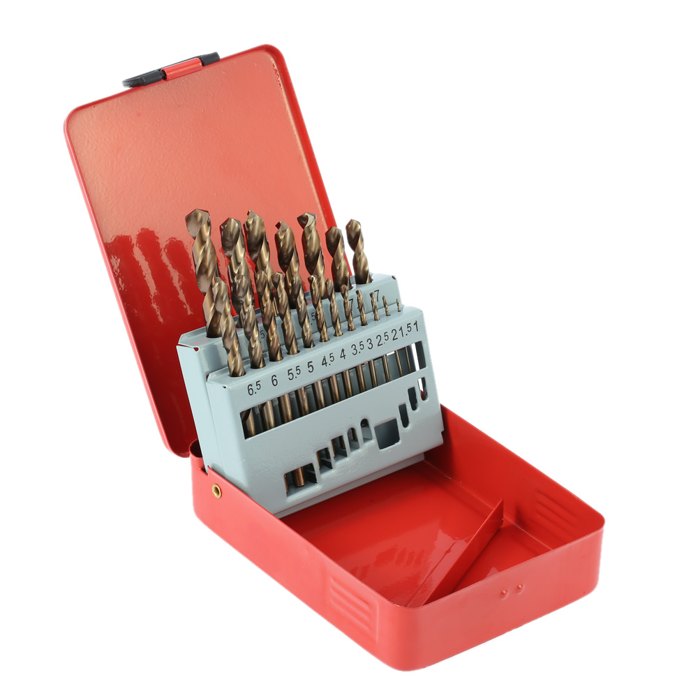 19pcs set Professional Twist Drill Bit Set Round Shank Cobalt Drill Bit Woodworking Wood Metal Drilling power Tools herramientas
