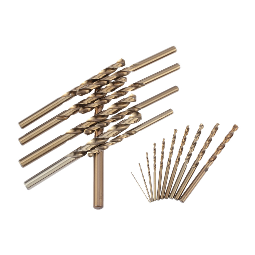 19pcs set Professional Twist Drill Bit Set Round Shank Cobalt Drill Bit Woodworking Wood Metal Drilling power Tools herramientas