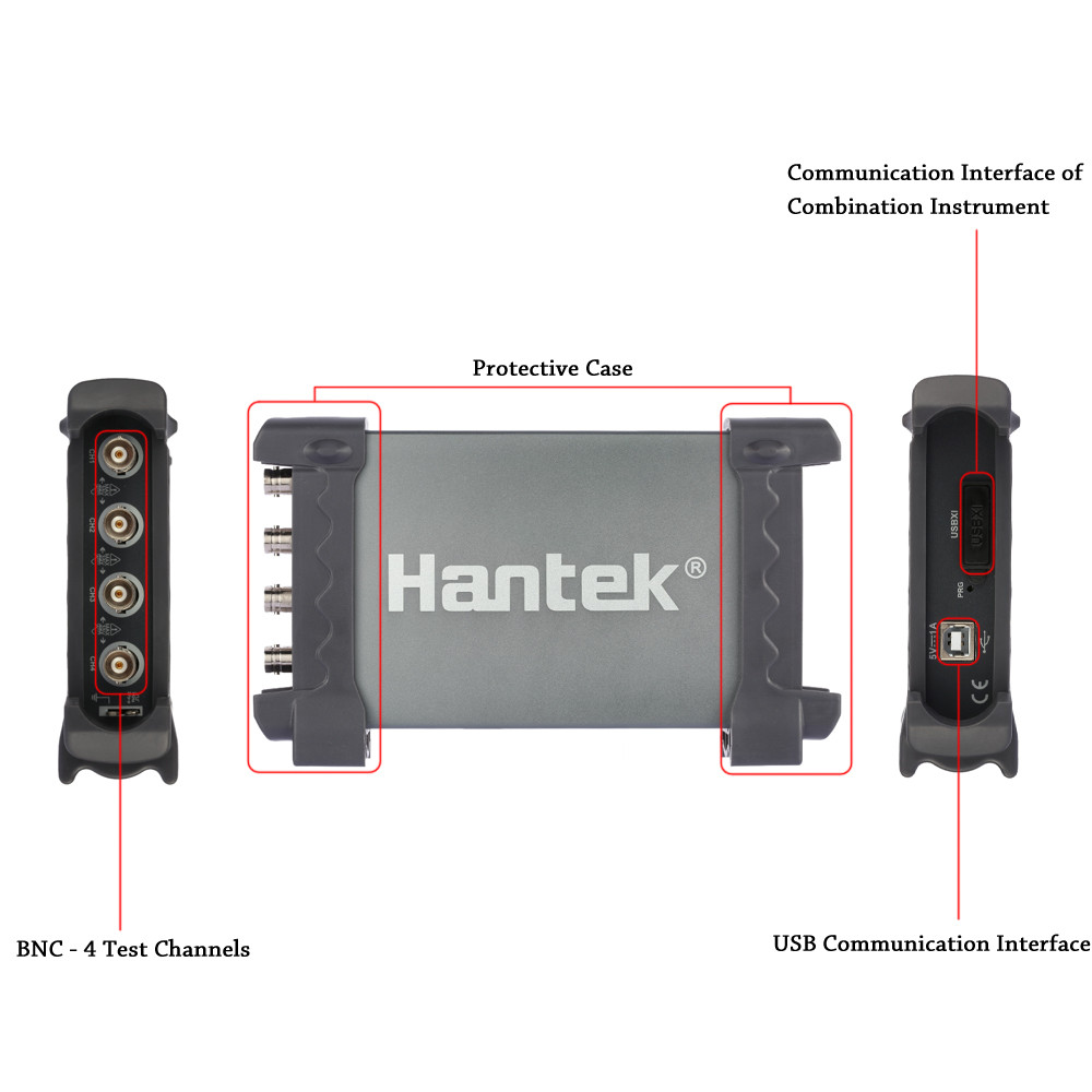 Hantek 6254BC Professional PC USB Digital Storage Virtual Oscilloscope 250MHz Oscilloscope 4 Independent Analog Channels 1GSa s