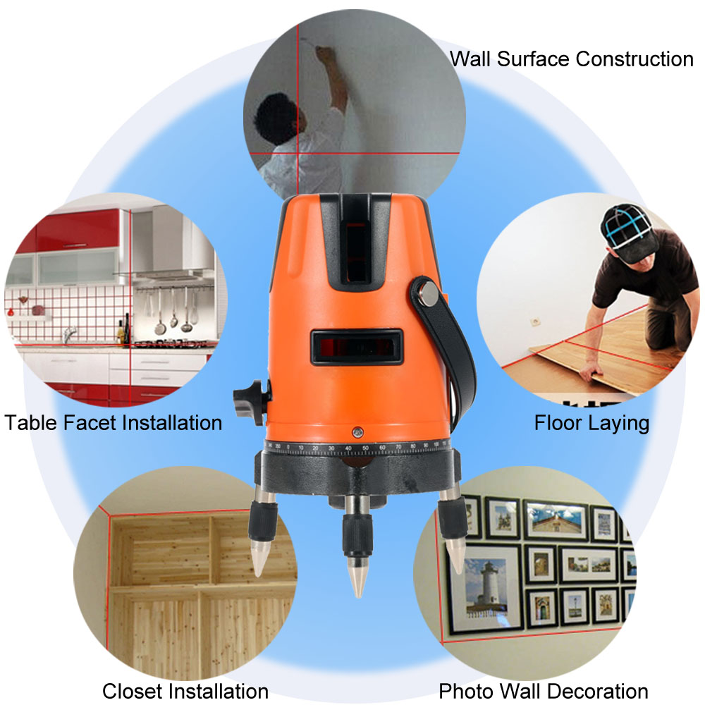 5 Lines Professional Laser Level Horizontal Vertical Automatic Leveling Laser Dumpy Level with Protective Glasses