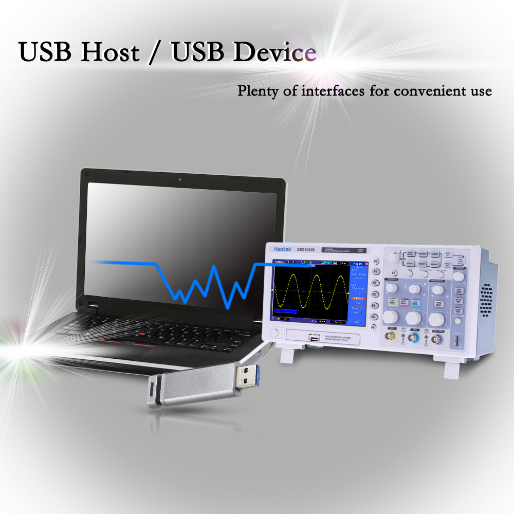 Hantek DSO5202B Professional Digital Storage Oscilloscope 2CH 200MHz 1Gsa s 1M USB osciloscopio Color TFTDisplay diagnostic tool