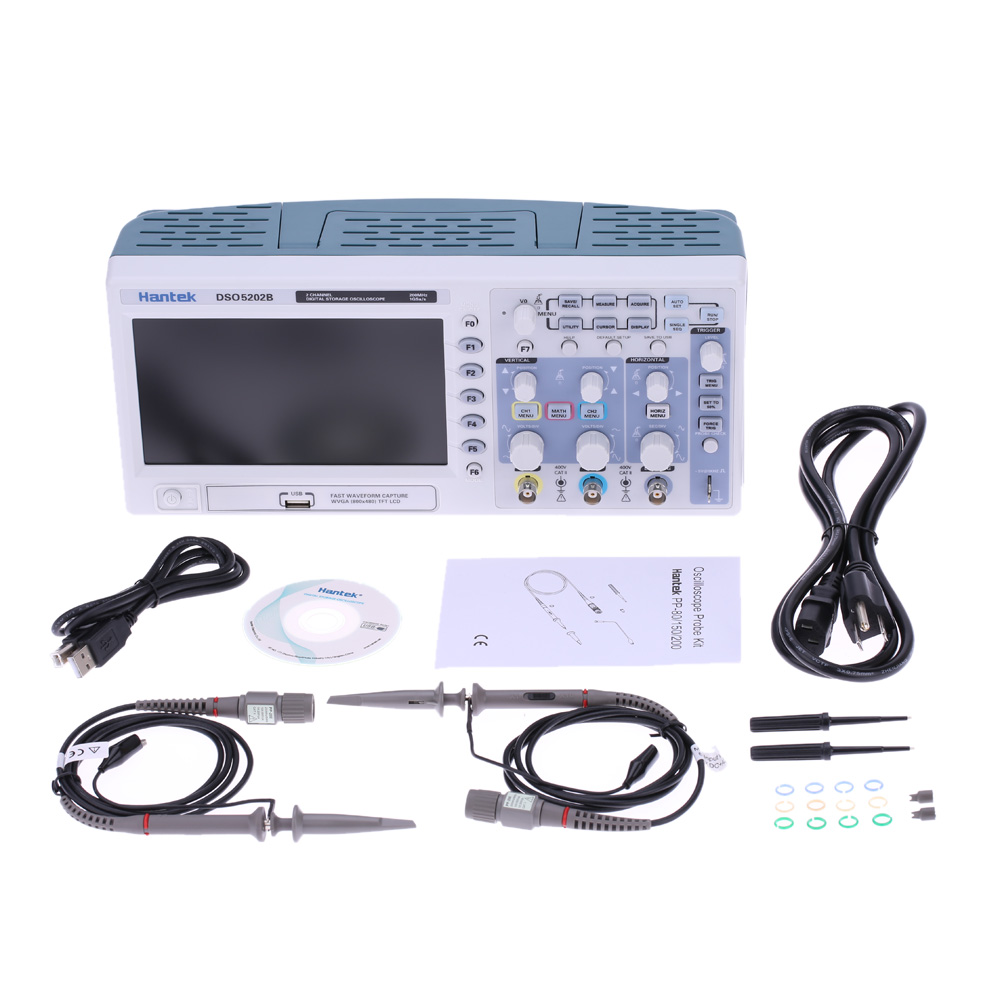 Hantek DSO5202B Professional Digital Storage Oscilloscope 2CH 200MHz 1Gsa s 1M USB osciloscopio Color TFTDisplay diagnostic tool