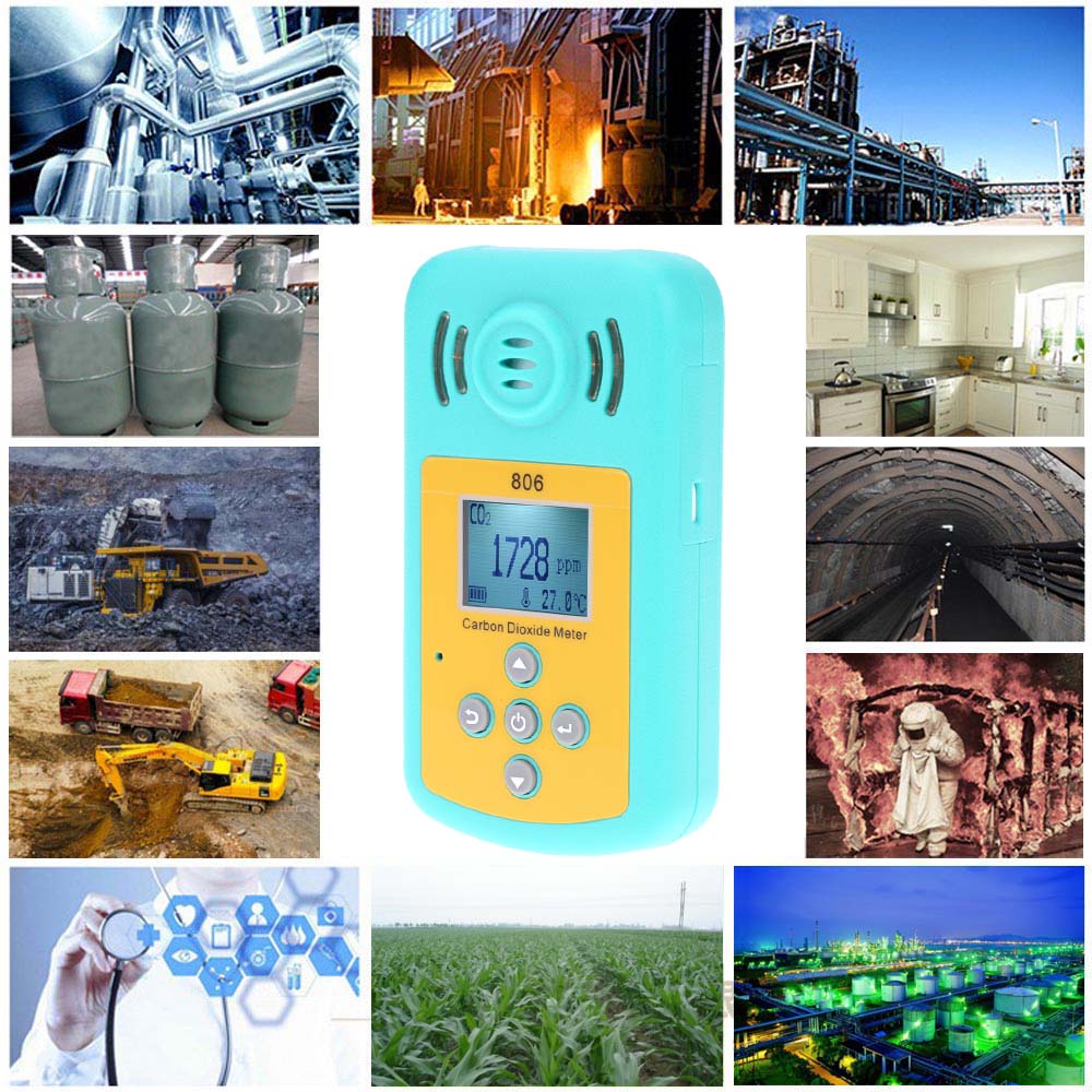 Handheld Professional Carbon Dioxide Gas Detector CO2 Meter analyzer Temperature Measurement LCD Display Alarm Value Settable