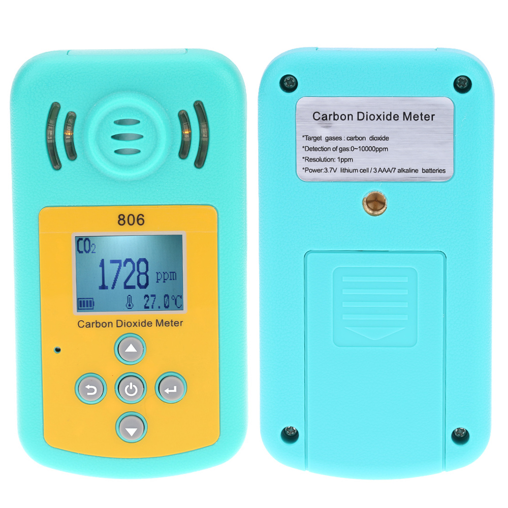 Handheld Professional Carbon Dioxide Gas Detector CO2 Meter analyzer Temperature Measurement LCD Display Alarm Value Settable