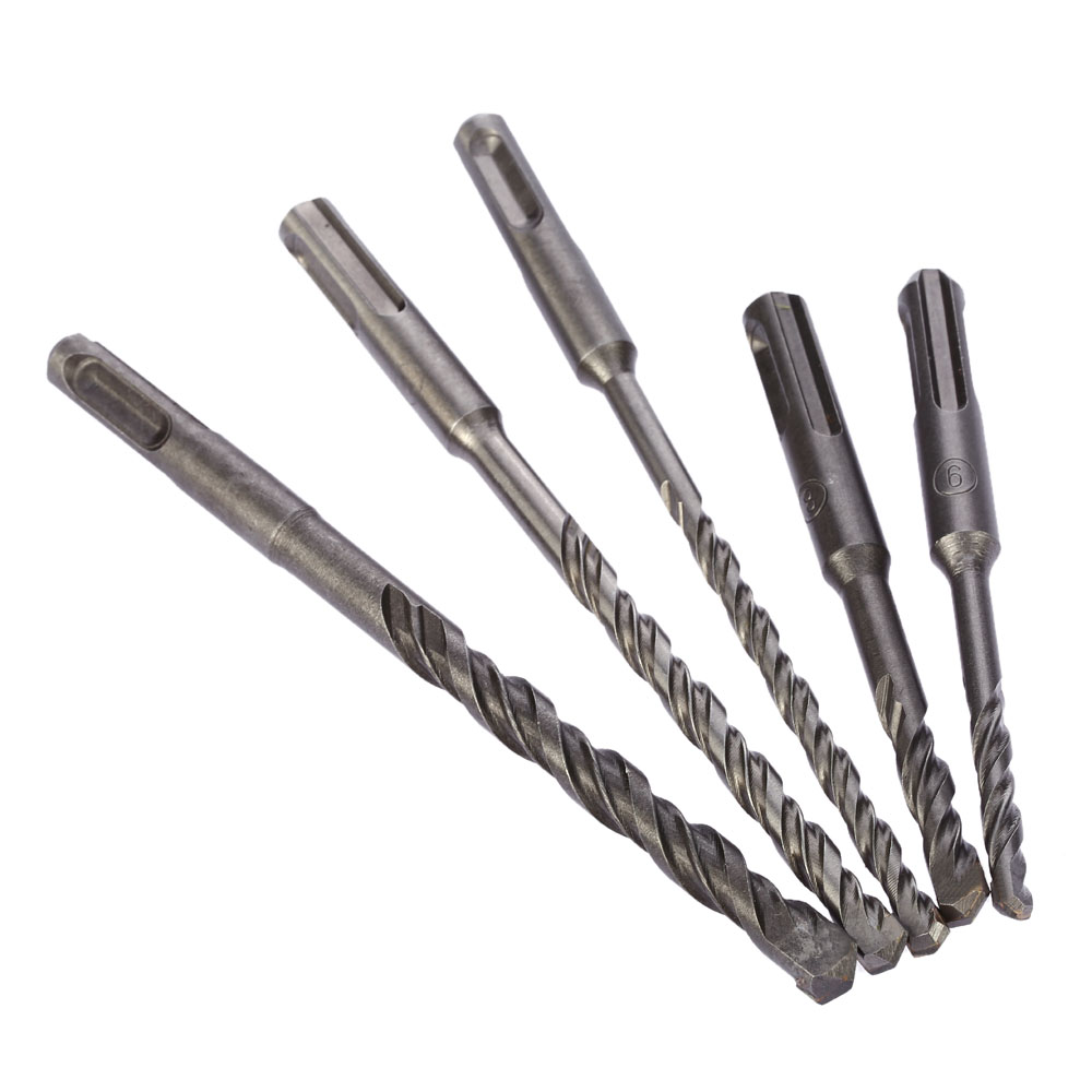 5pcs set SDS Rotary Hammer Impact Drill Bit Kit Durable SDS+ Drill Bit Assortment 6mm 8mm 6mm 8mm 10mm