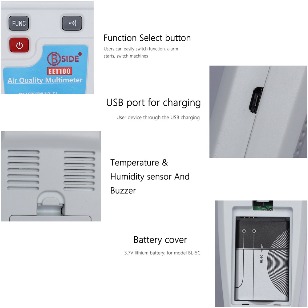 Multifunction Air Quality Multimeter Haze Dust(PM2.5) VOC Temperature Humidity Atmosphere Environment Detector Good Gas Analyzer