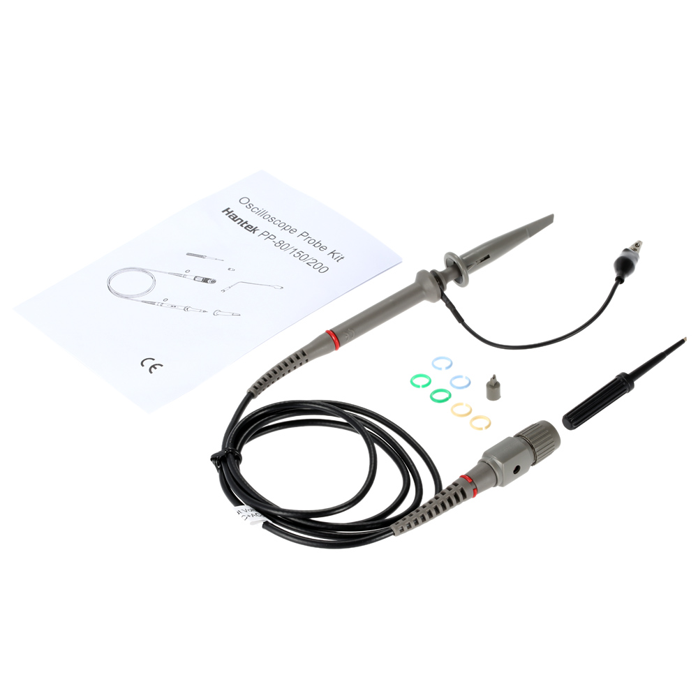 Hantek High Quality Reliable Oscilloscope Probe 200MHz Oscilloscope Clip Probe with Accessories Max.600V DC Peak AC x1 x10