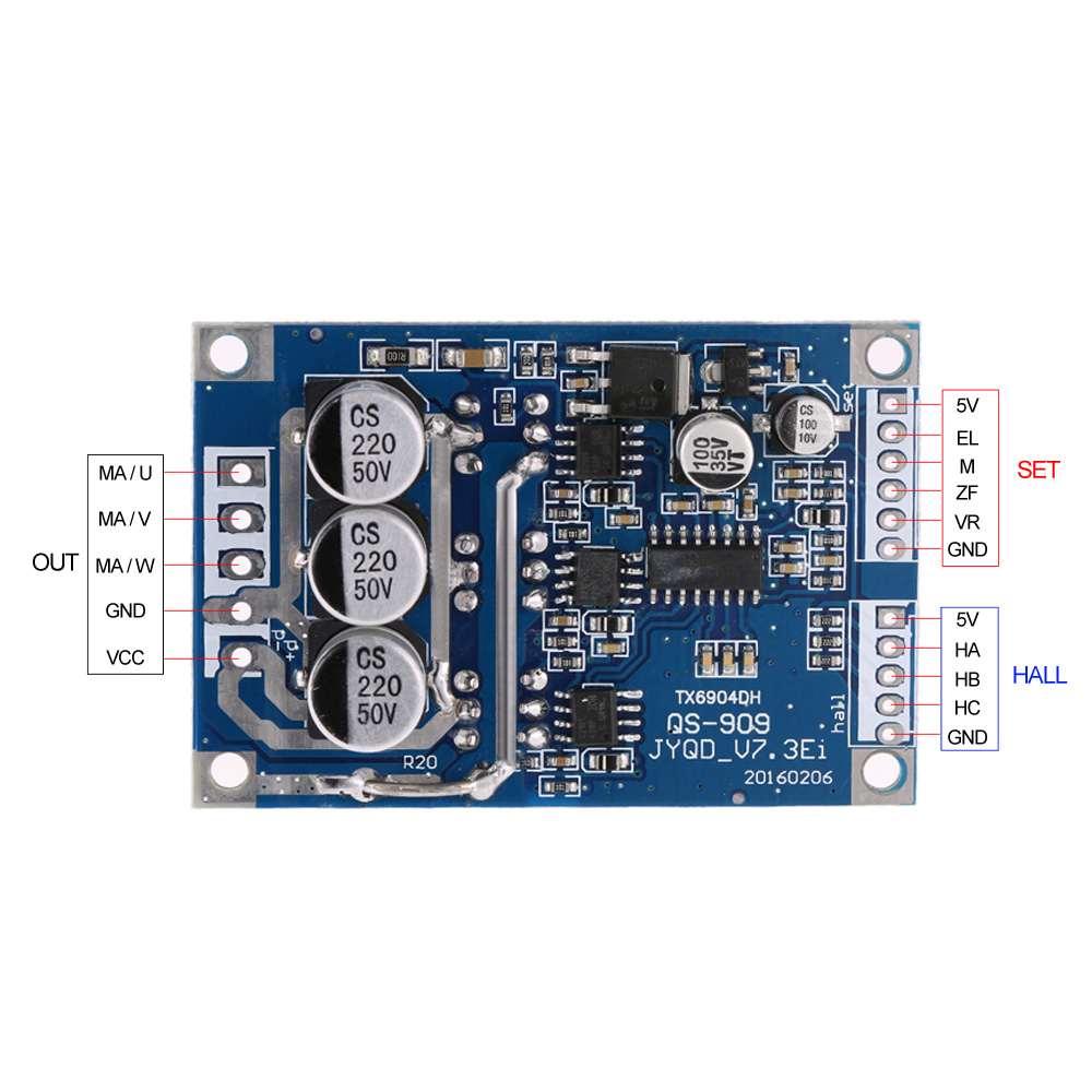 Motor Controller DC Car Driver Board 12V 36V 500W Brushless Motor Controller Hall Motor Balanced Car Driver Board SMT process