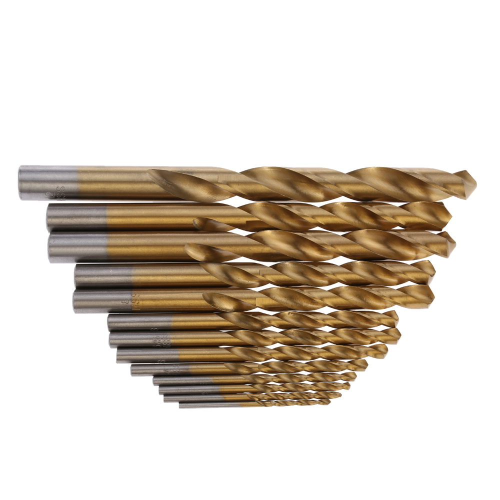 13pcs set 2 12mm Drill Bits High speed Steel Titanium Plated Twist Drill Bit Set useful HSS Woodworking Wood Metal Drilling Tool