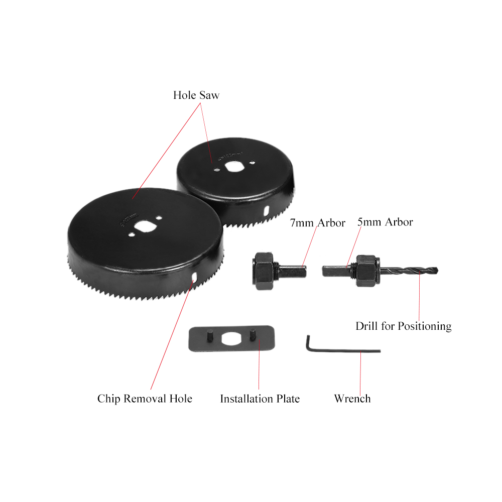 16pcs Hole Saw Cutting Set Kit Drilling Tool Wood Metal Cutter 3 4 5 inch 19 127mm Mandrels Saws Core Drill Bits Woodworking