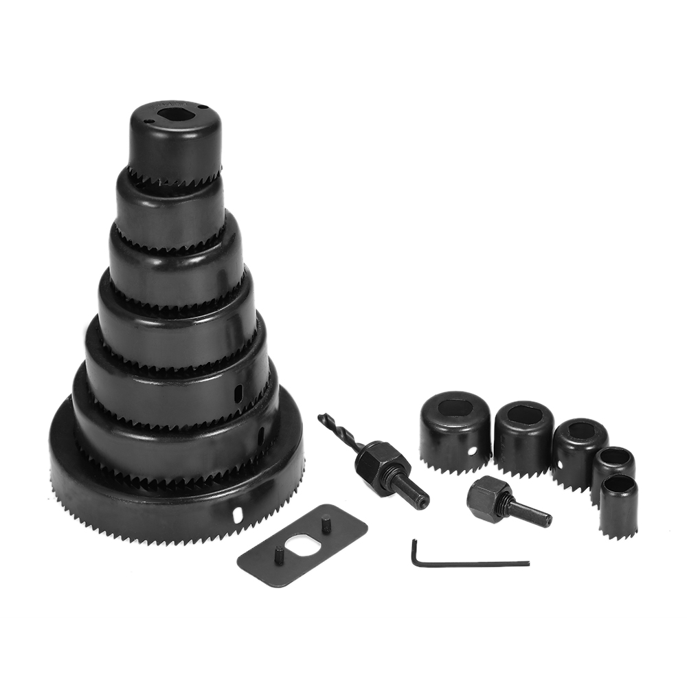 16pcs Hole Saw Cutting Set Kit Drilling Tool Wood Metal Cutter 3 4 5 inch 19 127mm Mandrels Saws Core Drill Bits Woodworking