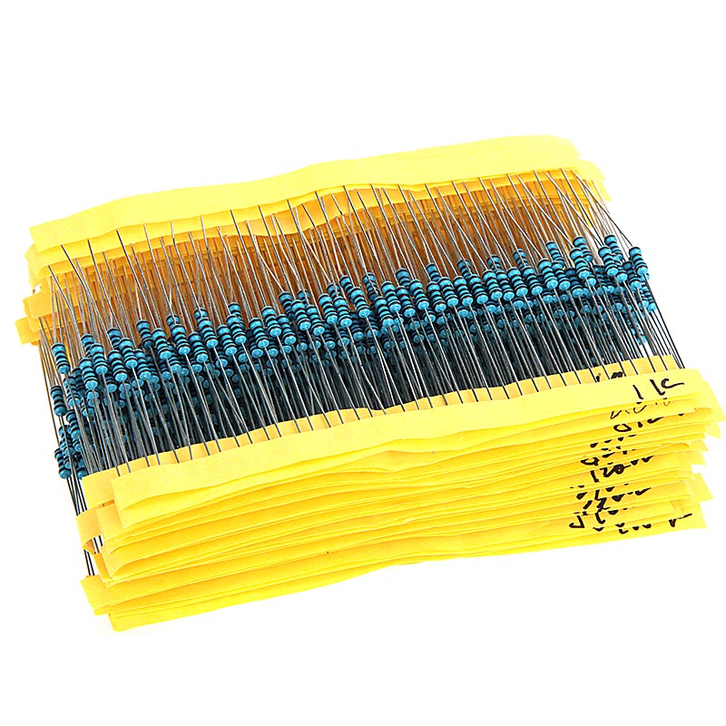 1280pcs 64 Values Resistor Set 1 ohm 10M ohm Resistor 1 4W Metal Film Resistors Assortment Kit Set