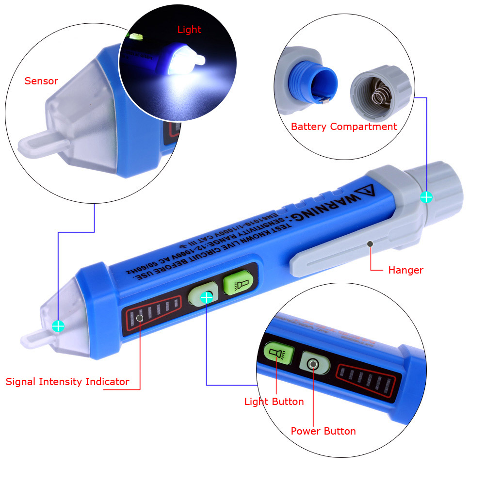 MESTEK MT898 Non contact AC Voltage Tester Pen Shaped Voltage diagnostic tool Detector voltimetro amperimetro digital