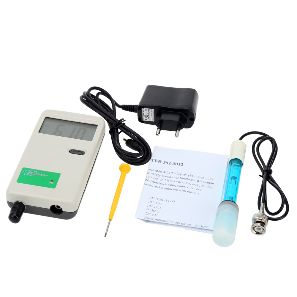 Professional pH Meter Rechargeable Drinking Water Quality Analyzer LCD Display pH Meter Acidimeter Industry Experiment Analyzer