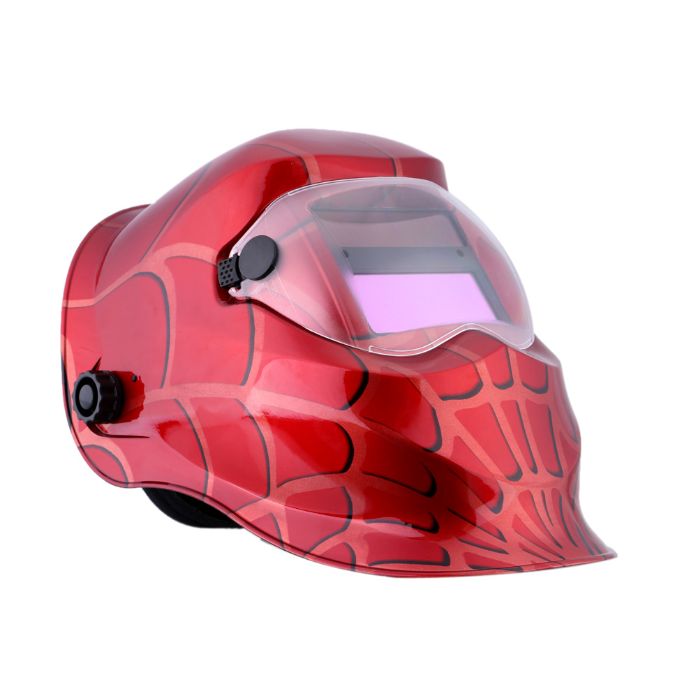 Professional Welding Helmet Red Cobweb SolarAuto Darkening Welding Mask Welding Soldering Supplies Suitable for Laser Welding