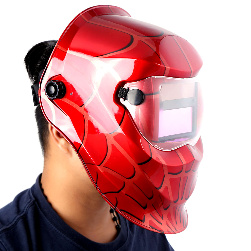 Professional Welding Helmet Red Cobweb SolarAuto Darkening Welding Mask Welding Soldering Supplies Suitable for Laser Welding