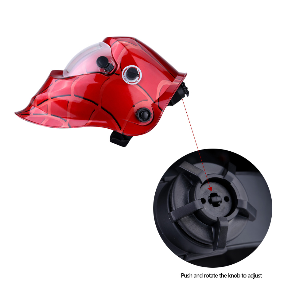 Professional Welding Helmet Red Cobweb SolarAuto Darkening Welding Mask Welding Soldering Supplies Suitable for Laser Welding