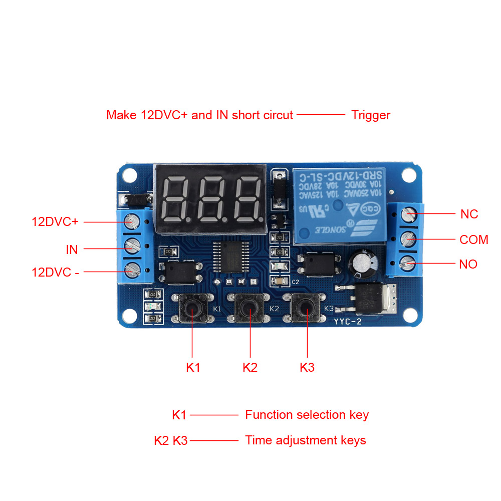 New Upgrades12V LED Timer Module Automation Delay Timer Control Switch Relay Module with Case High Quality Integrated Circuits