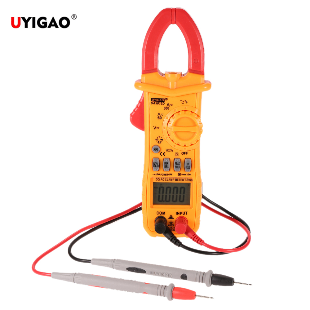 AC DC Handheld Digital Clamp Meter Electronic Multimeter Voltage Current Resistance Temperature Frequency Surge Current Tester