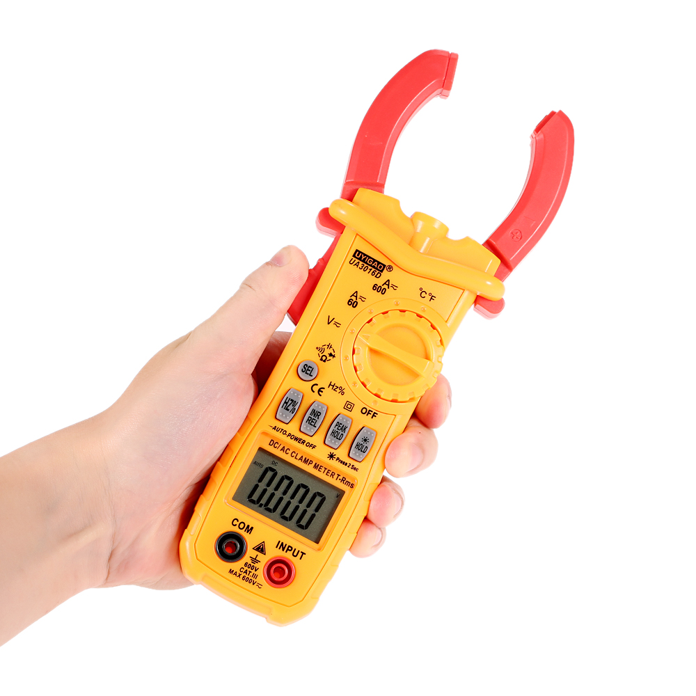 AC DC Handheld Digital Clamp Meter Electronic Multimeter Voltage Current Resistance Temperature Frequency Surge Current Tester