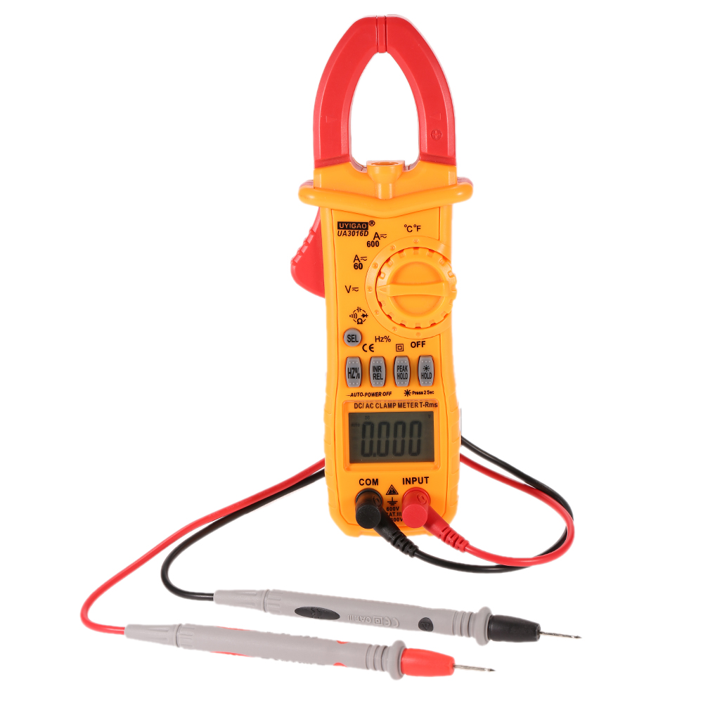 AC DC Handheld Digital Clamp Meter Electronic Multimeter Voltage Current Resistance Temperature Frequency Surge Current Tester