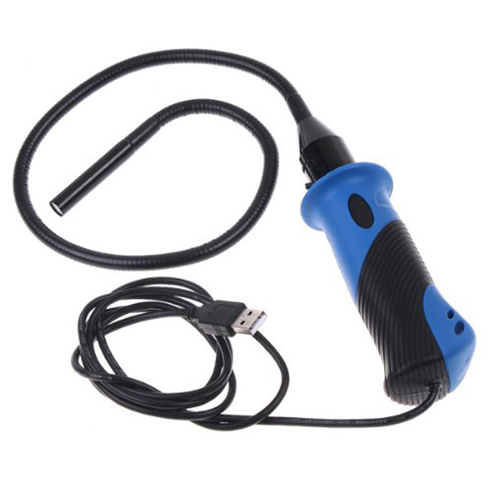 7mm Waterproof Flexible Magnifier USB Endoscope Waterproof Inspection Camera Borescope with Handle 6pcs LED