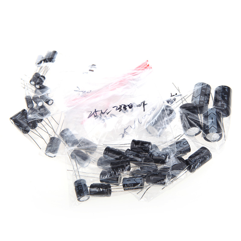 125pcs 25 Value (1UF 2200UF) Aluminum Electrolytic Capacitor Assortment Kit Assorted Set