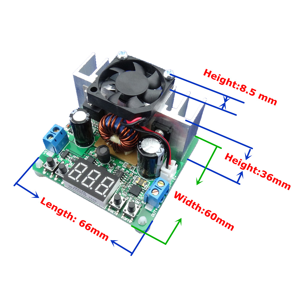 Digital DC DC Adjustable Step down Power Supply Module Constant Voltage Current Input 6 40V Output 0 38V